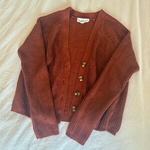 Burnt Orange Cardigan Sweater